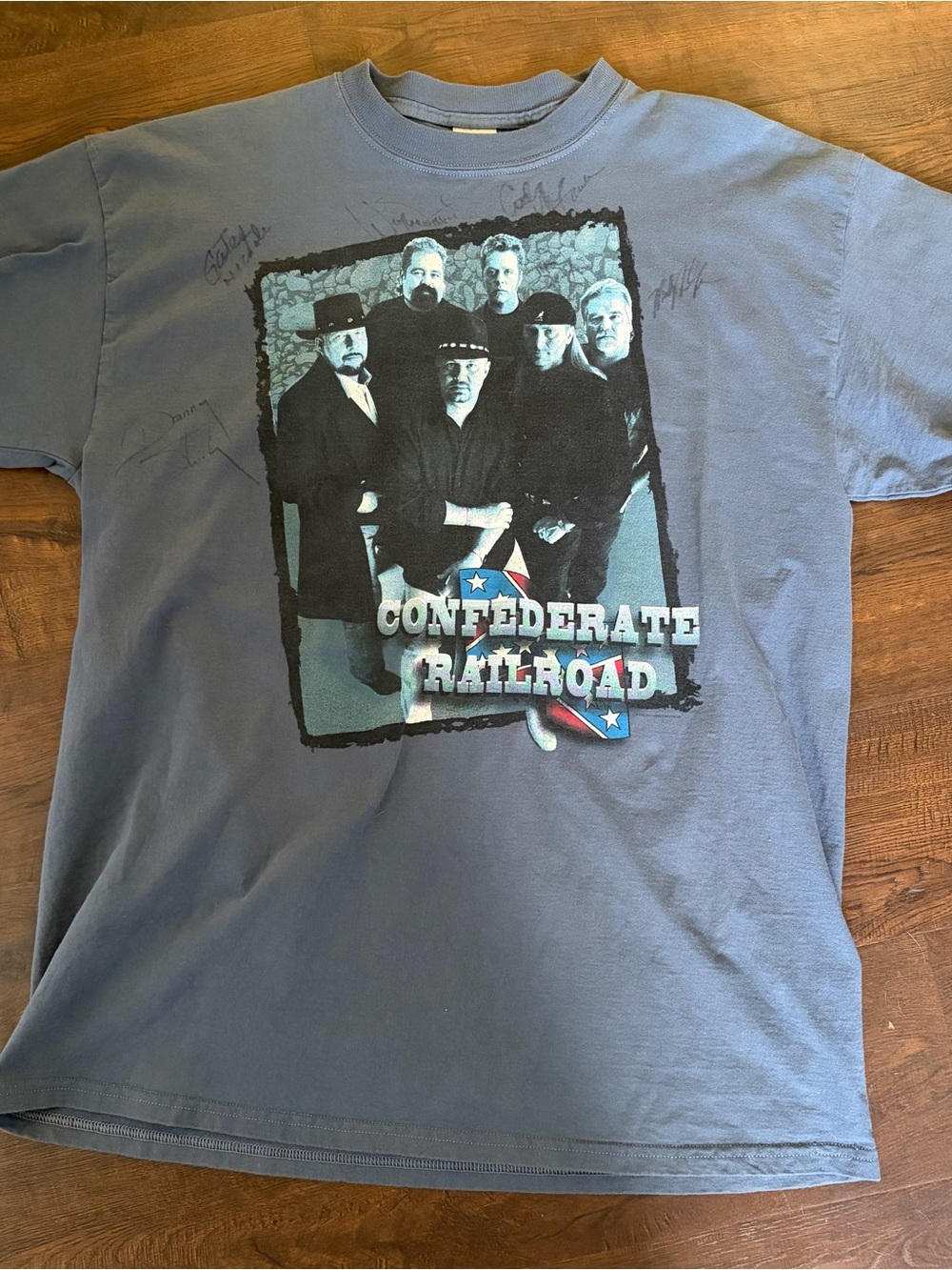 Vintage Y2K Confederate Railroad Band Tee Autographed XL Tultex Heavyweight